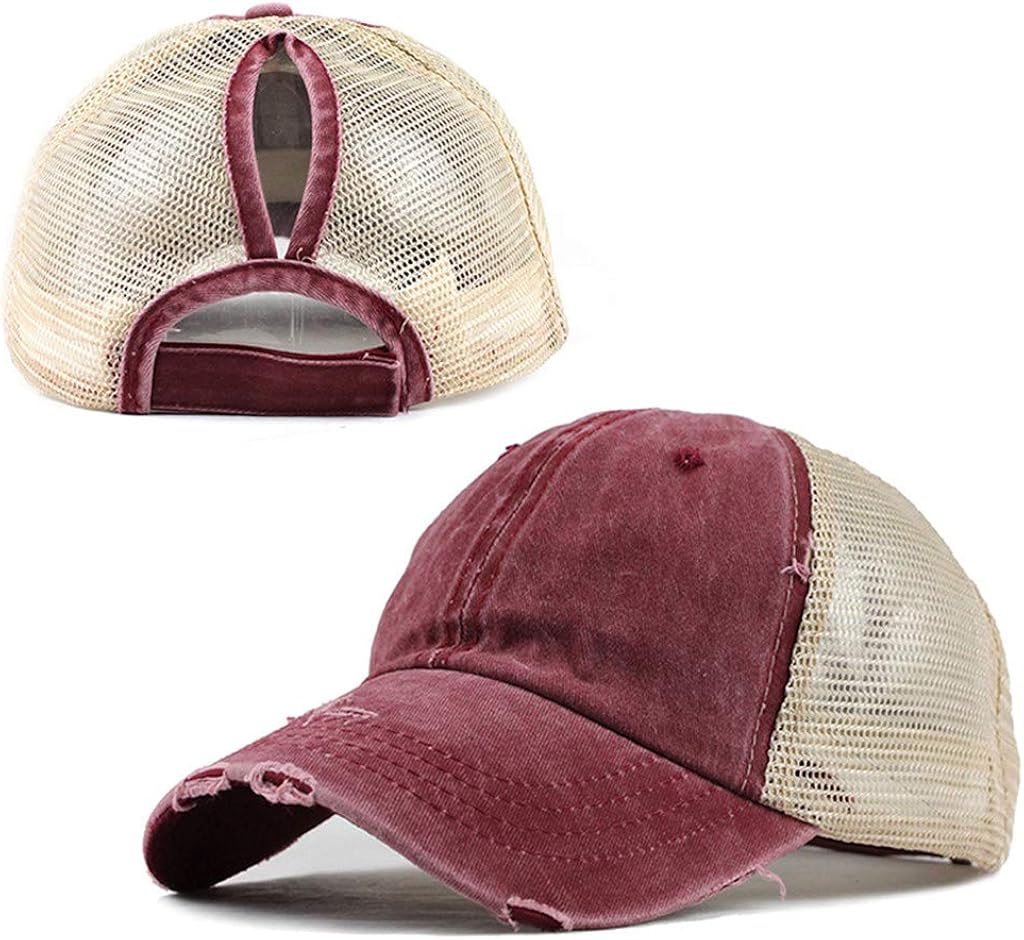 Mens Womens Sun Hat Plain Messy Ponytail Cap Visor Trucker Hat for Men Women Unisex Baseball Hat Buns (Grey, One Size) : Clothing, Shoes & Jewelry