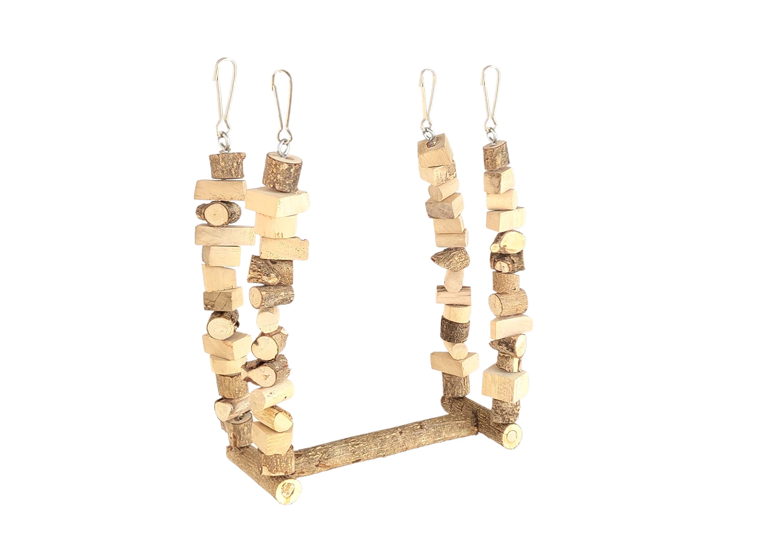 KSK Bird Swing Toy Bird Perch Wood Parrot Cage Hammock Swing Wooden Perch Stand Rack Bird Chewing Biting Tearing Matel Hook(Brown) (B09X1YTHNW) Amazon Price History, Amazon Price Tracker