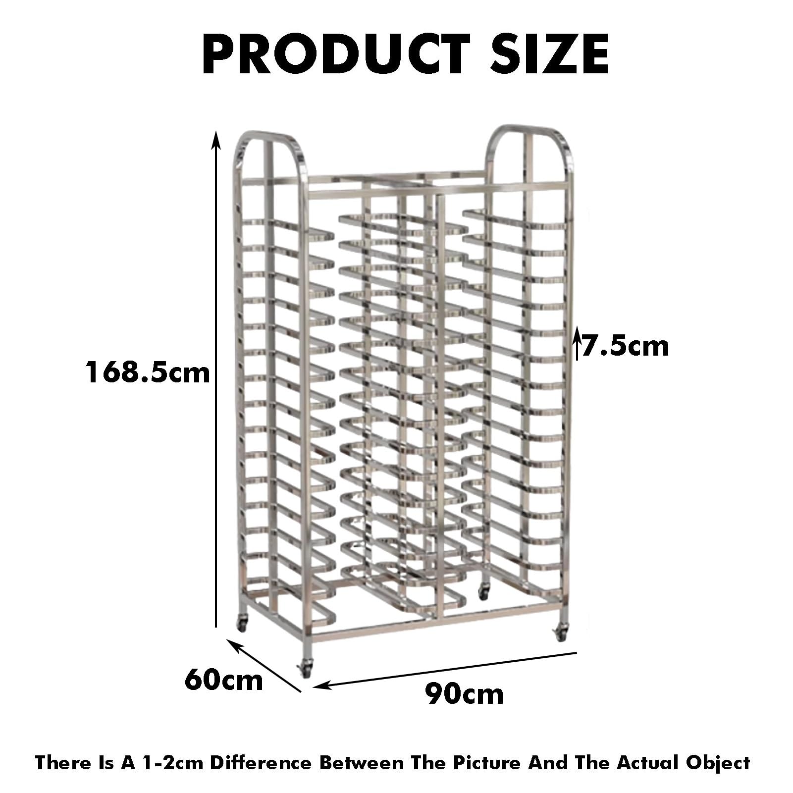 Rejilla para Pan de Acero Inoxidable Resistente de 30 Niveles: Almacenamiento Duradero para bandejas de Horno, Ideal para panaderías, restaurantes y Catering. Solución de organización rápida