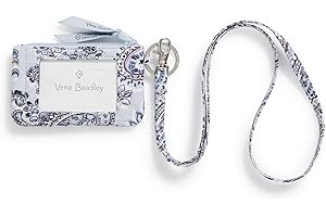 Women's Soft Sky Paisley Cotton Zip ID Case and Lanyard Combo