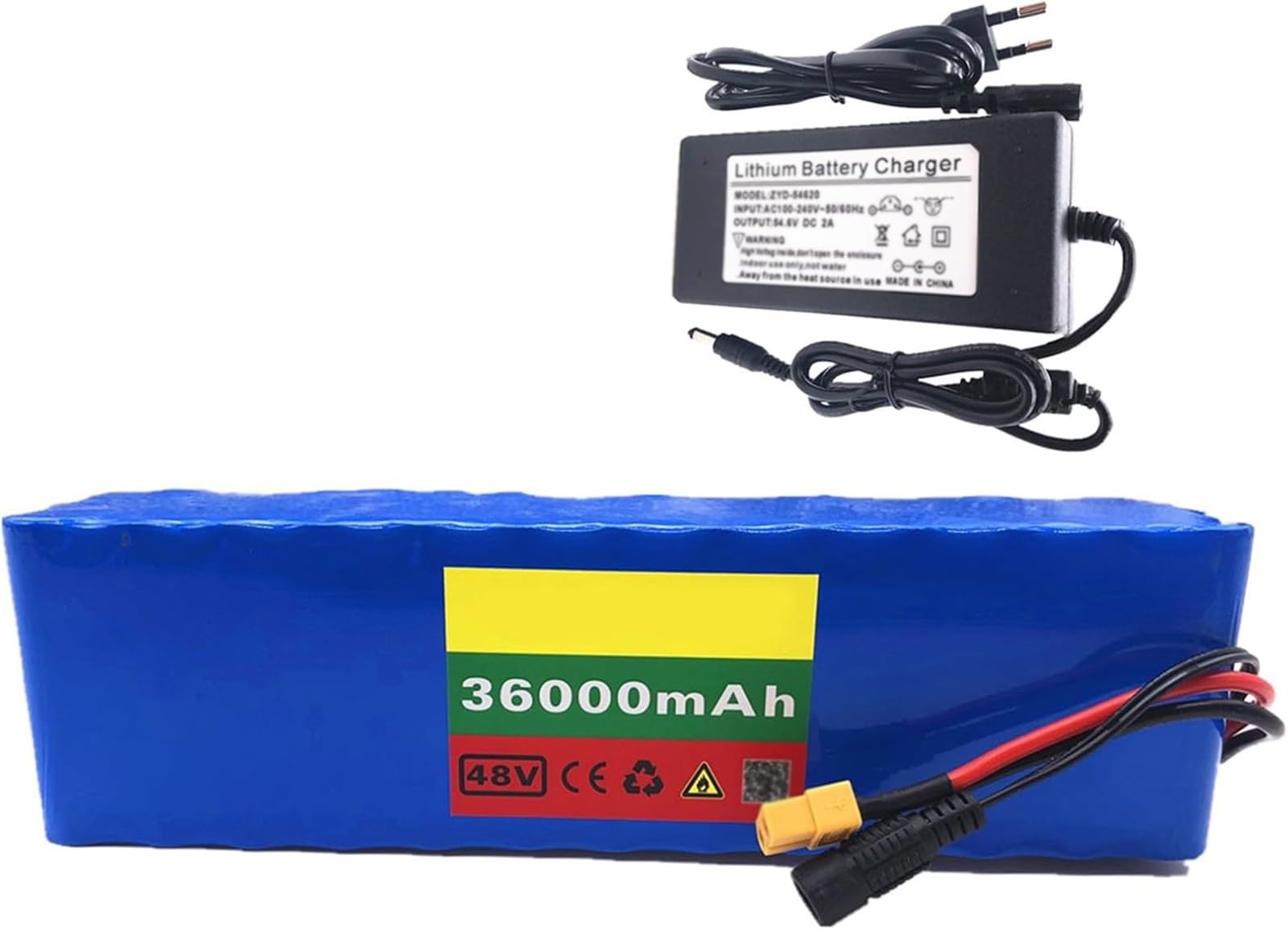 Akumulator litowo-jonowy 48 V 36 Ah 13S3P, z ładowarką, do roweru elektrycznego 200-500 W, złącze XT60