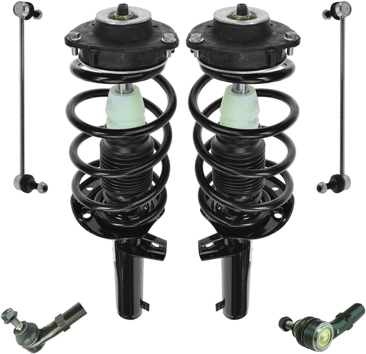 6pc Steering & Suspension Kit Complete Strut Assemblies Tie Rods End Links for VW for Eos 07-11 for Rabbit 06-09
