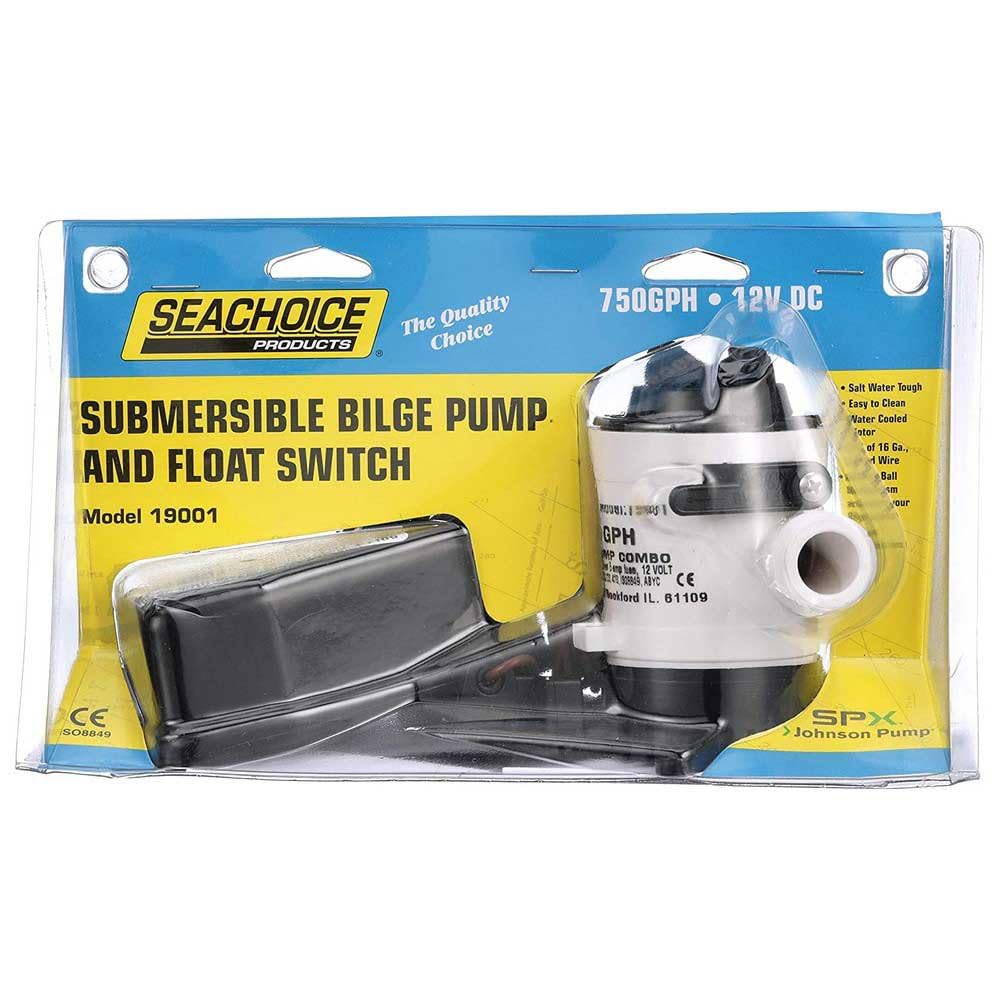 Seachoice Bomba de achique automática con interruptor de flotador, 750 GPH, tamaño de manguera de 3/4 pulgadas