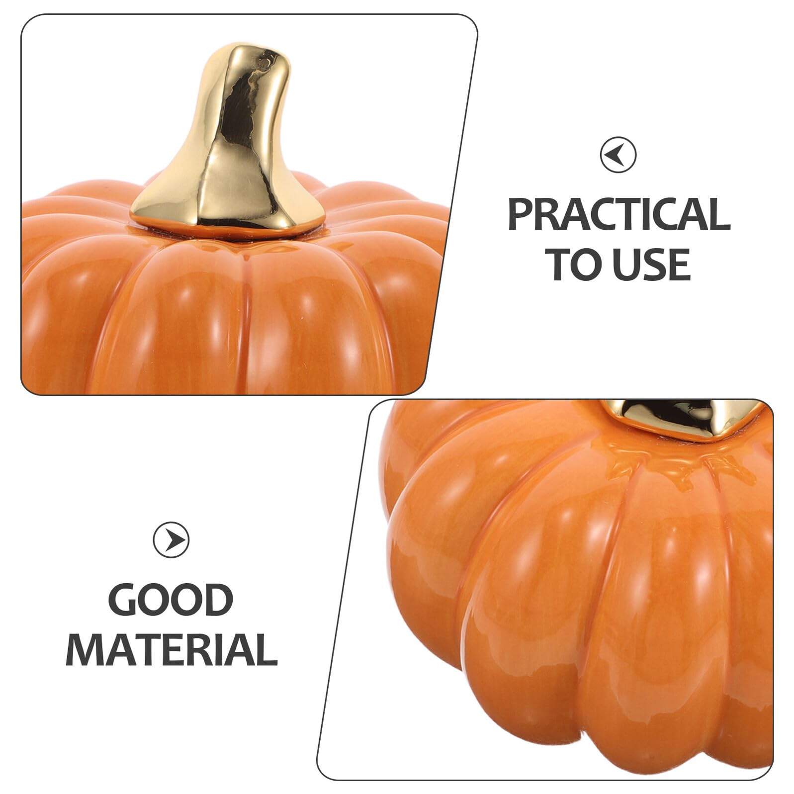 Keramikkürbis für Herbstdeko Tischfiguren aus Keramik Kürbisdeko für Halloween und Erntedank Kunstvolle Skulpturen für Wohnraum