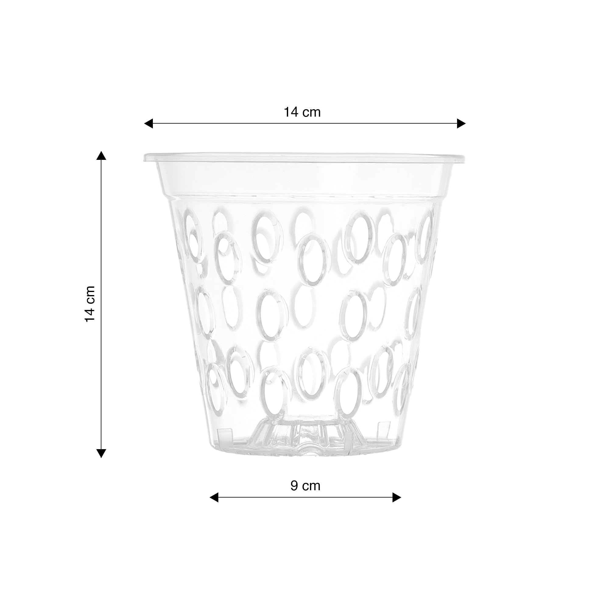Kalapanta Maceta Transparente para orquídeas con Agujeros y Fondo Elevado - (Ø 14 cm, 5)