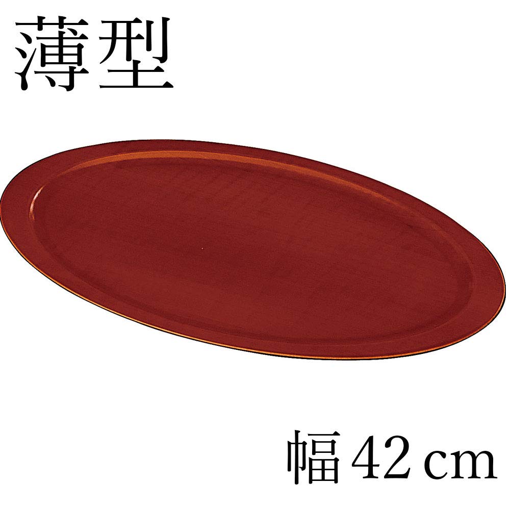 極美品✨希少サイズ✨紀州塗　春慶塗　くりぬき小判盆 厚型 お盆 トレー bo-16002_04.jpg