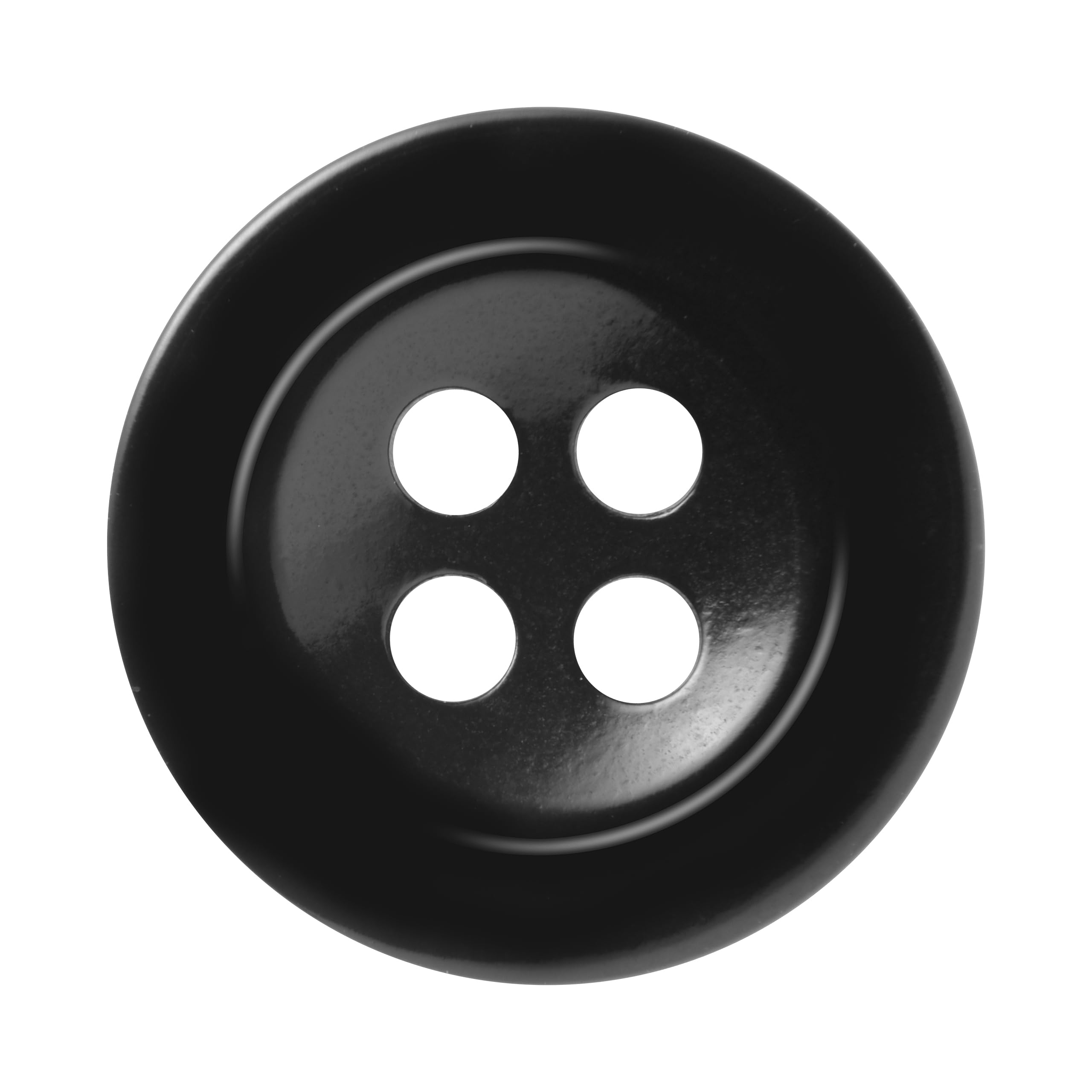 Pack of 12 Black 15mm Round Sew On Buttons for Trousers with Braces Suits Skirts Domed 4 Holes, Pack of 12 15mm Buttons - Image 2