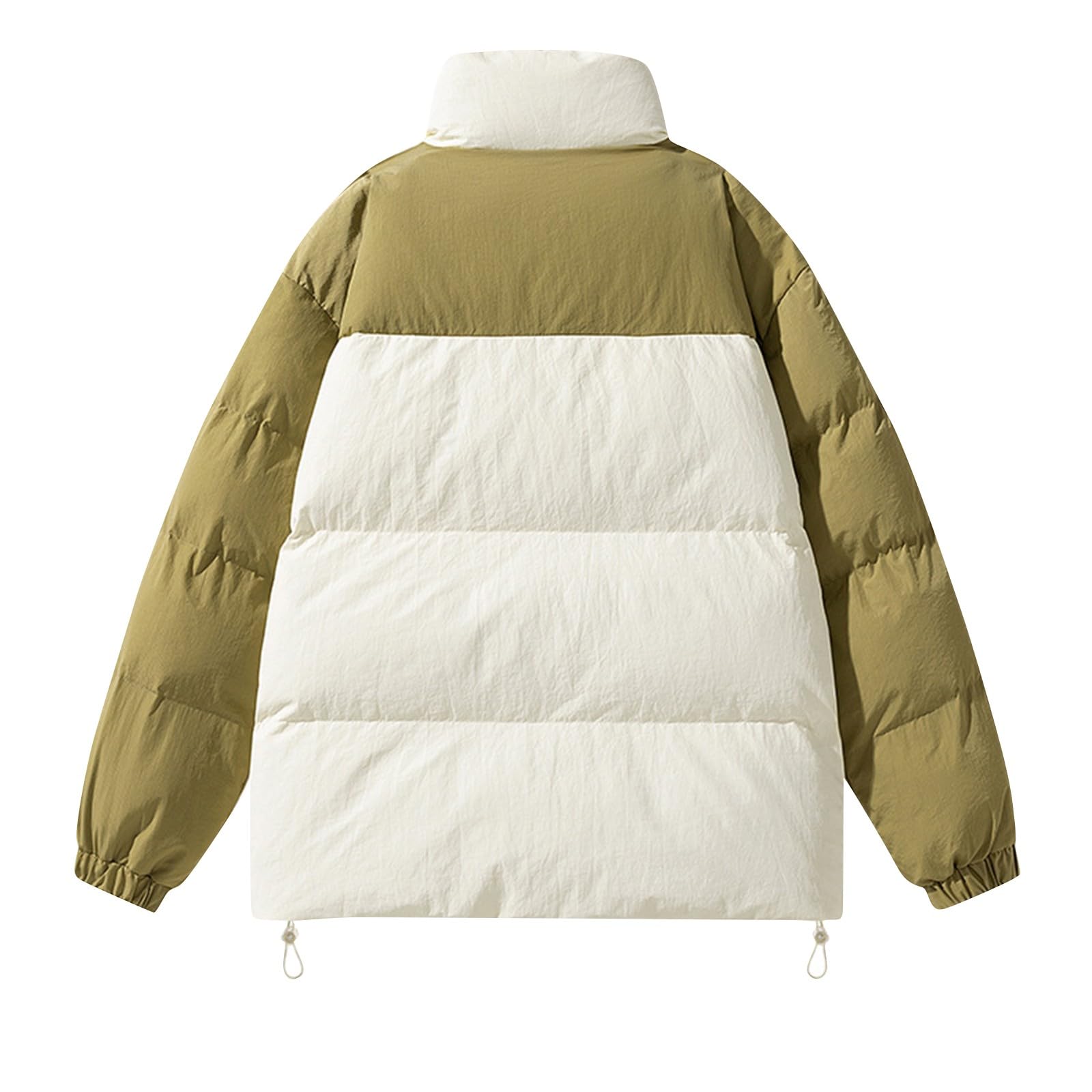 Generisch Skijacke Herren, Winter Warm Hooded Casual Jacket Fake Two-Piece Cardigan Cotton Jacket Herren Puffer Workwear Mens Vintage Jacket (XXL, Weiß)
