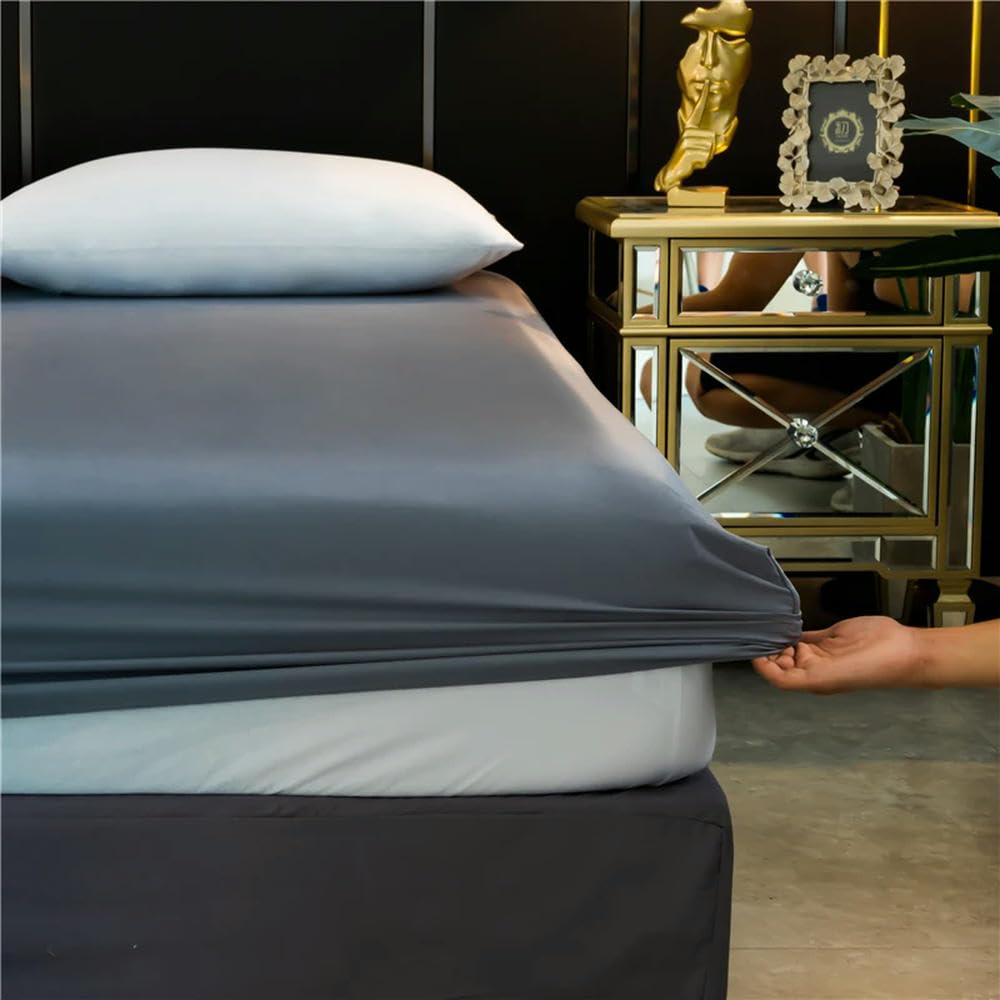 Drap-housse Microfibre Doux King Size | Poche Profonde 27 Cm, élastique 360° | Violet, Lavable Machine, Résistant - 6