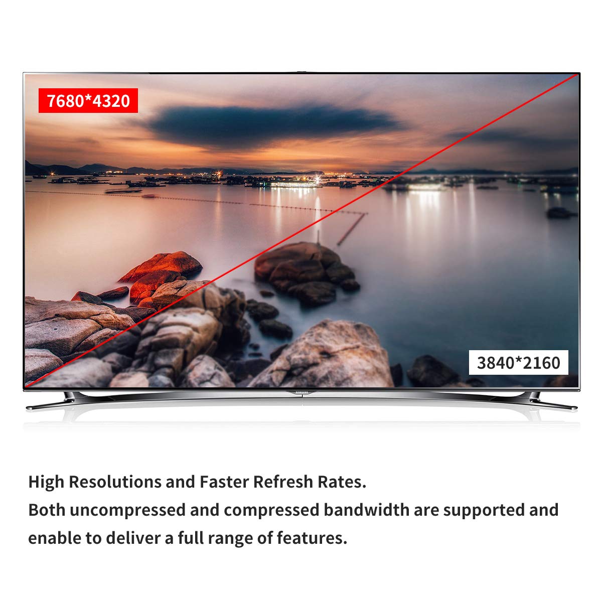 BIFALE Displayport - Cavo in fibra ottica DP da 7,6 m, ad alta velocità, 32,4 Gbps, 8 K a 60 Hz, 4 K a 165 Hz, 2 K a 144 Hz, DP1.4, cavo in fibra da DP a DP sottile e flessibile, connettore placcato