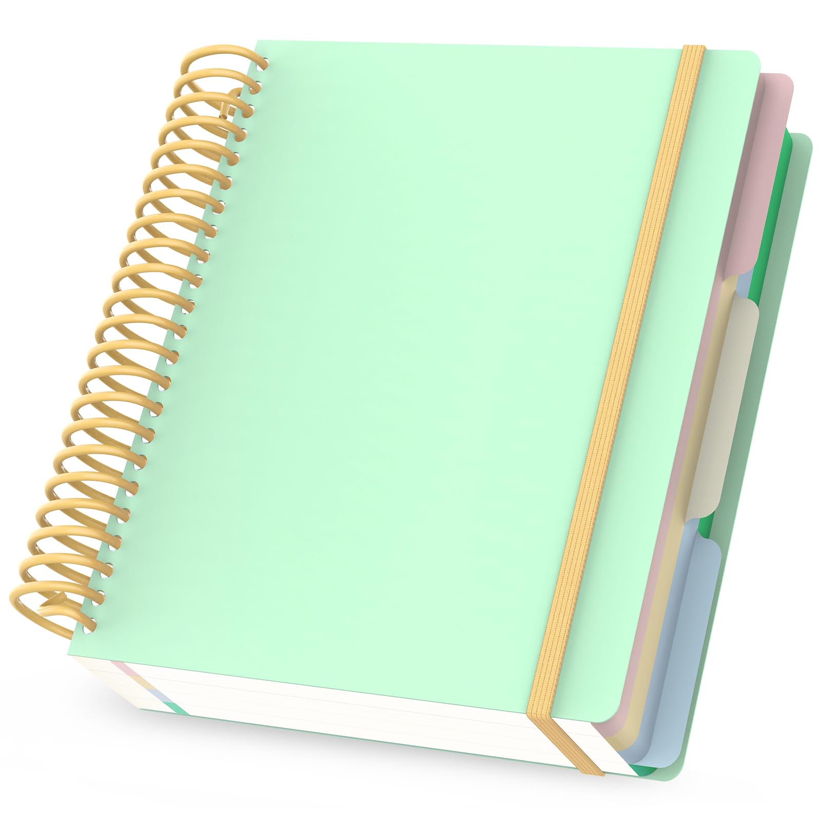 Yarotm Cuaderno A5 Rayas - 1 Pieza Notebook Espiral - Bloc de Notas A5 16.3x20.5cm - 90GSM Papel Lineas Libreta - 120 Hojas Cuaderno de Notas A5 - Verde Diario de Viaje Personal Planner