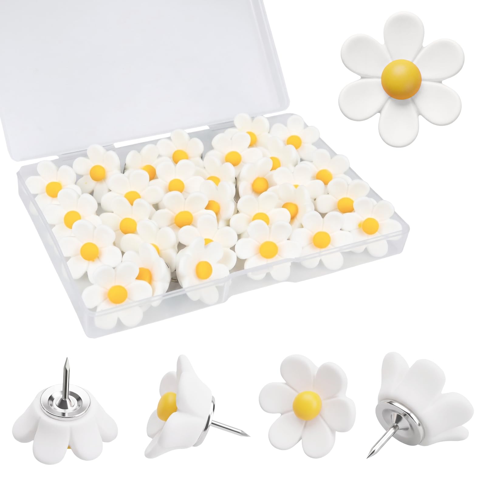 Flower Push Pins - Cute Office Decor & Bulletin Board Supplies -10 Flower Push Pins - Cute Office Decor & Bulletin Board Supplies -10