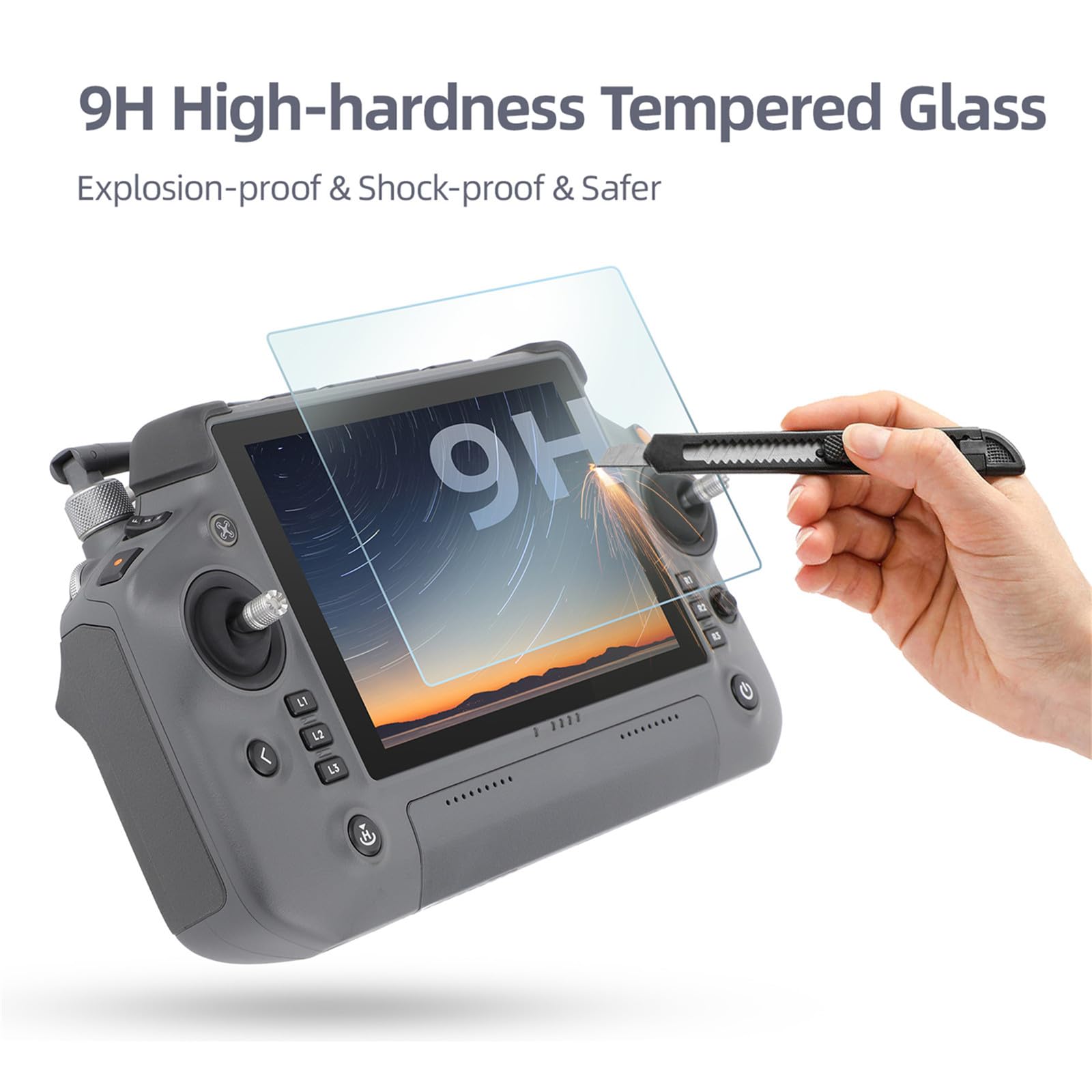 Pellicole HD per DJI RC PLUS 1/2 Telecomando 9H Durezza Protezione dello Schermo in Vetro Temperato per DJI Inspire 3/Matrice 4T/4E/Enterprise Matrice 30/30T/Matrice 350 RTK/AGRAS T70/T60/T50
