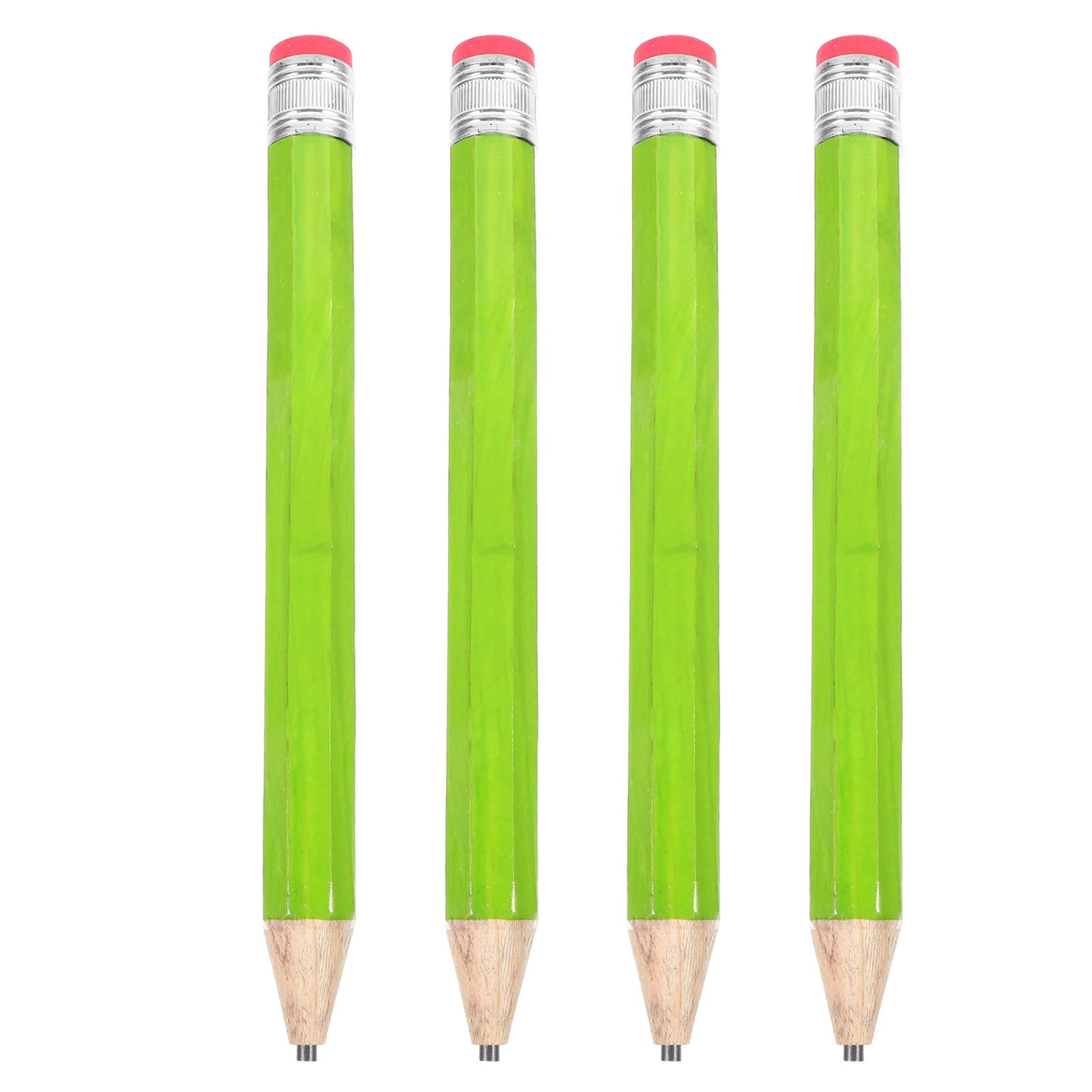 JECOMPRIS 4pcs Wooden Big Jumbo Pencils: 13'' Funny Giant Pencil For Party Favors - Novelty School Home Office Prop Supplies Rewards And Classroom Prizes Green