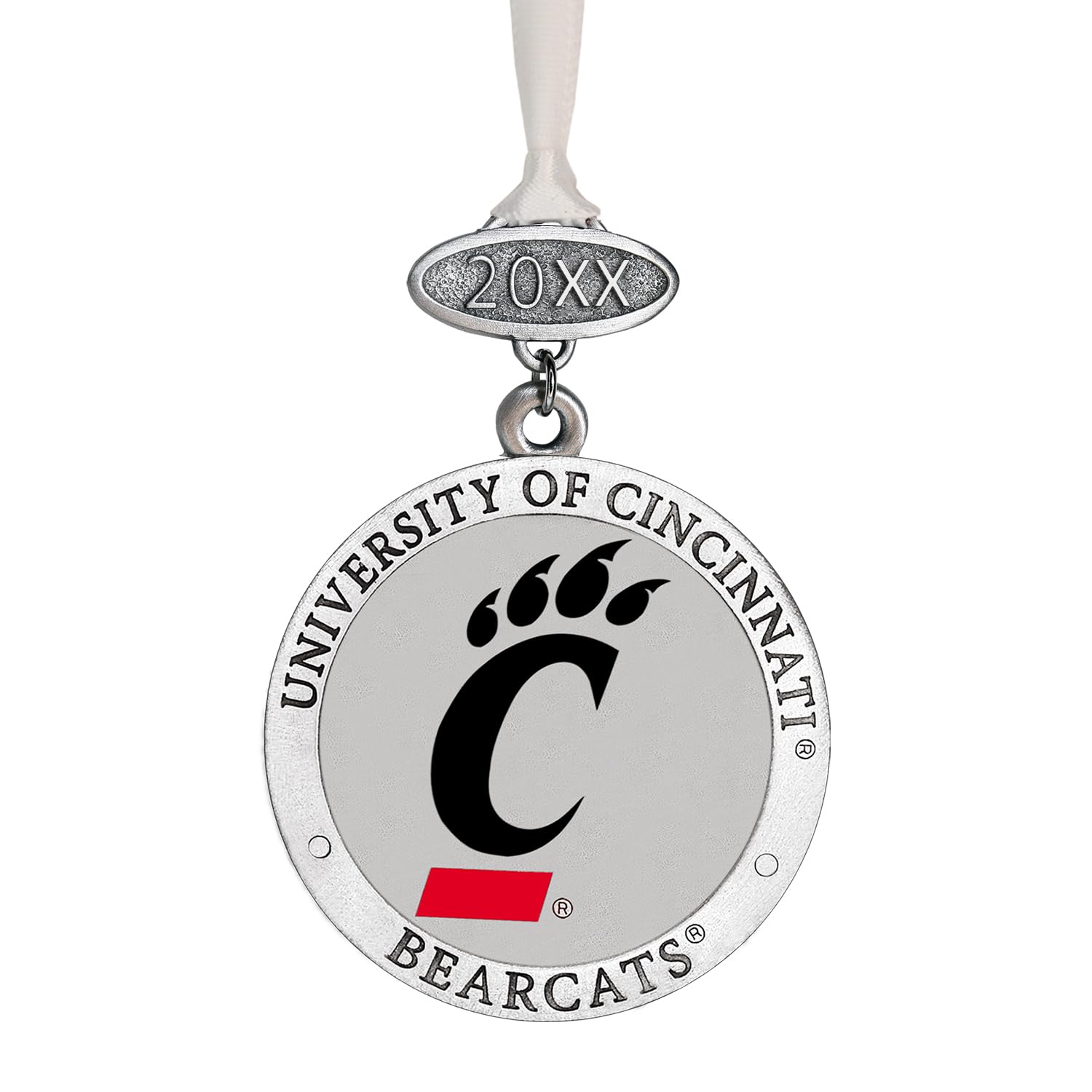 Heritage Pewter Cincinnati Class of 2025 Ornament | Hand-Sculpted Christmas Tree Ornament | Intricately Crafted Metal Pewter Alma Mater Inlay