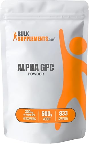 BulkSupplements com Alpha GPC Powder L-alfa glicerilfosforilcolina - Polvo de colina - Suplemento de memoria para el cerebro - Suplementos de colina