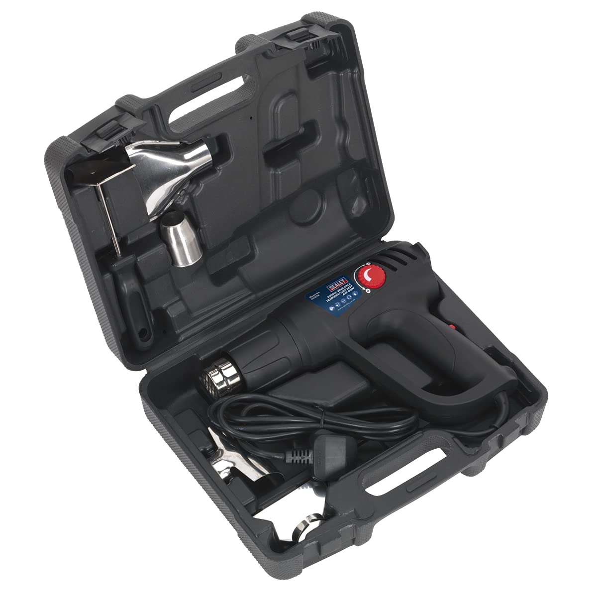 Sealey Hs107K Variable Temperature Hot Air Gun Kit 2000W 50-450, Black - Image 4