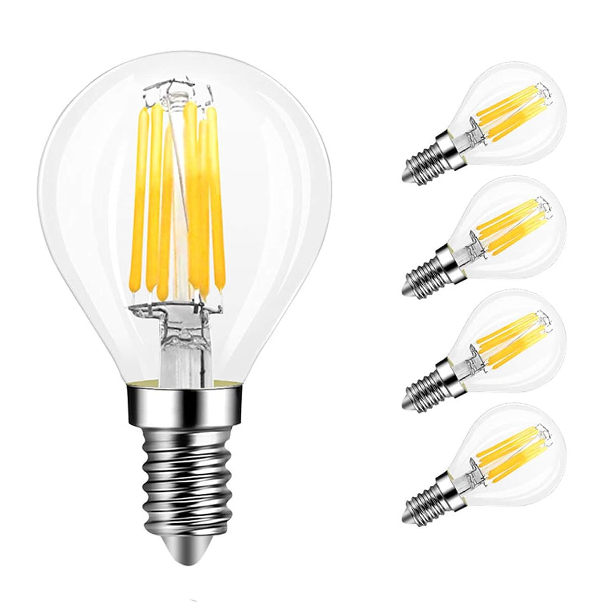 E14 6W G45 Dimmable LED Filament Bulb 2700K Warm White 600LM Edison Candle