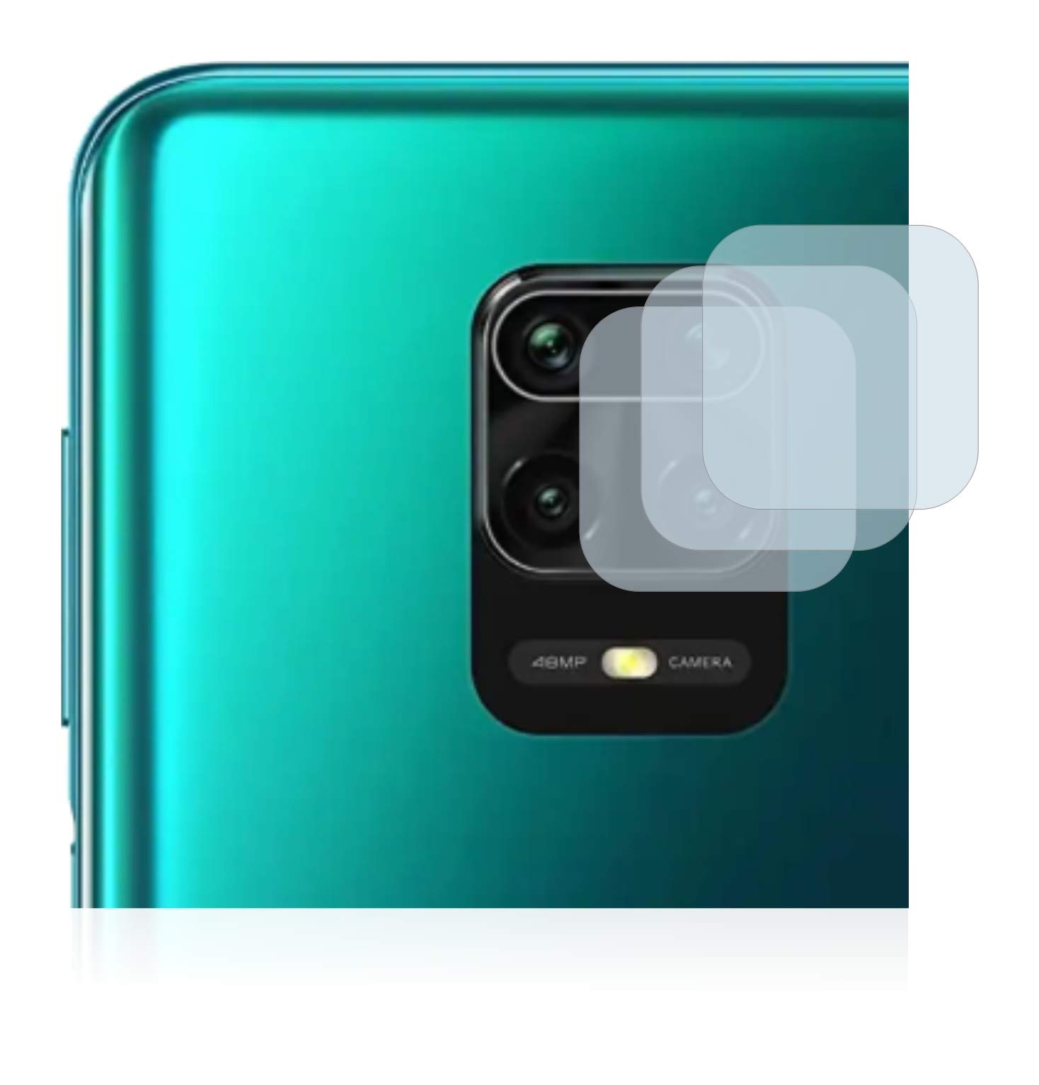 Brotect AirGlass Pellicola Protettiva Per Fotocamera Posteriore Xiaomi Redmi Note 9 Pro (3 Pezzi): Vetro Ibrido 9H, Anti-graffio, Trasparente, Made In Germany - 2