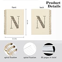 Vista 10 de Bnwepo Initial Leopard Letter T Notebook Journal, Preppy Bow Monogrammed Monogram Gifts for Women, Monogram Notebook Journal, Personalized Notebook