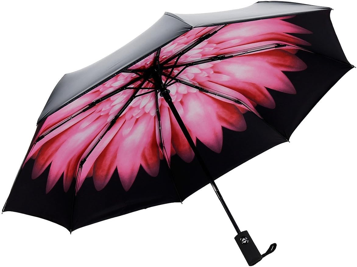RENZER Travel Compact Blossom Automatic Folding Women's Umbrella Jacinth