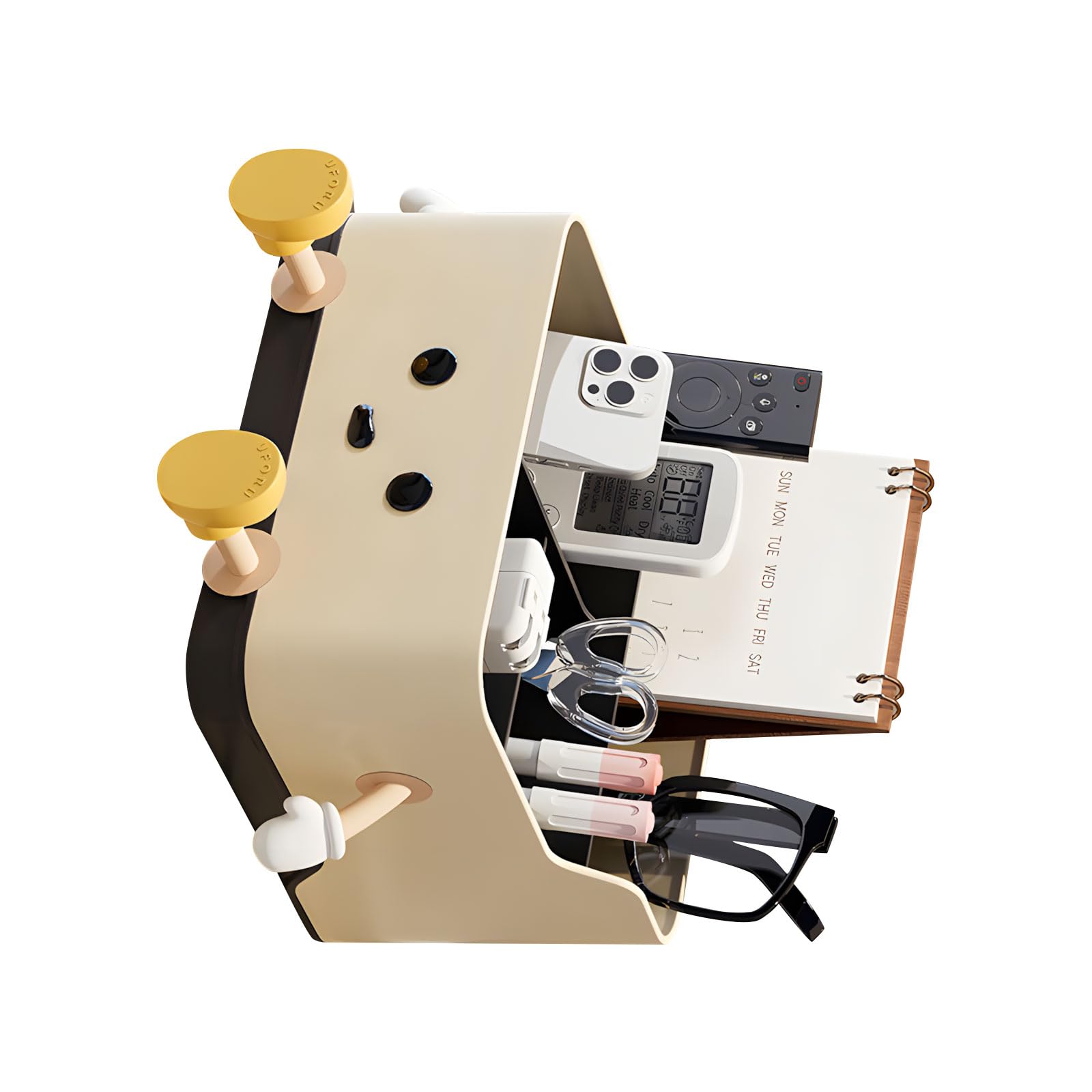 Multifunctional Holder for Household Use Playful Shape Featuring Eyes Hands and Feet Decorative Tray Space Saving Planner
