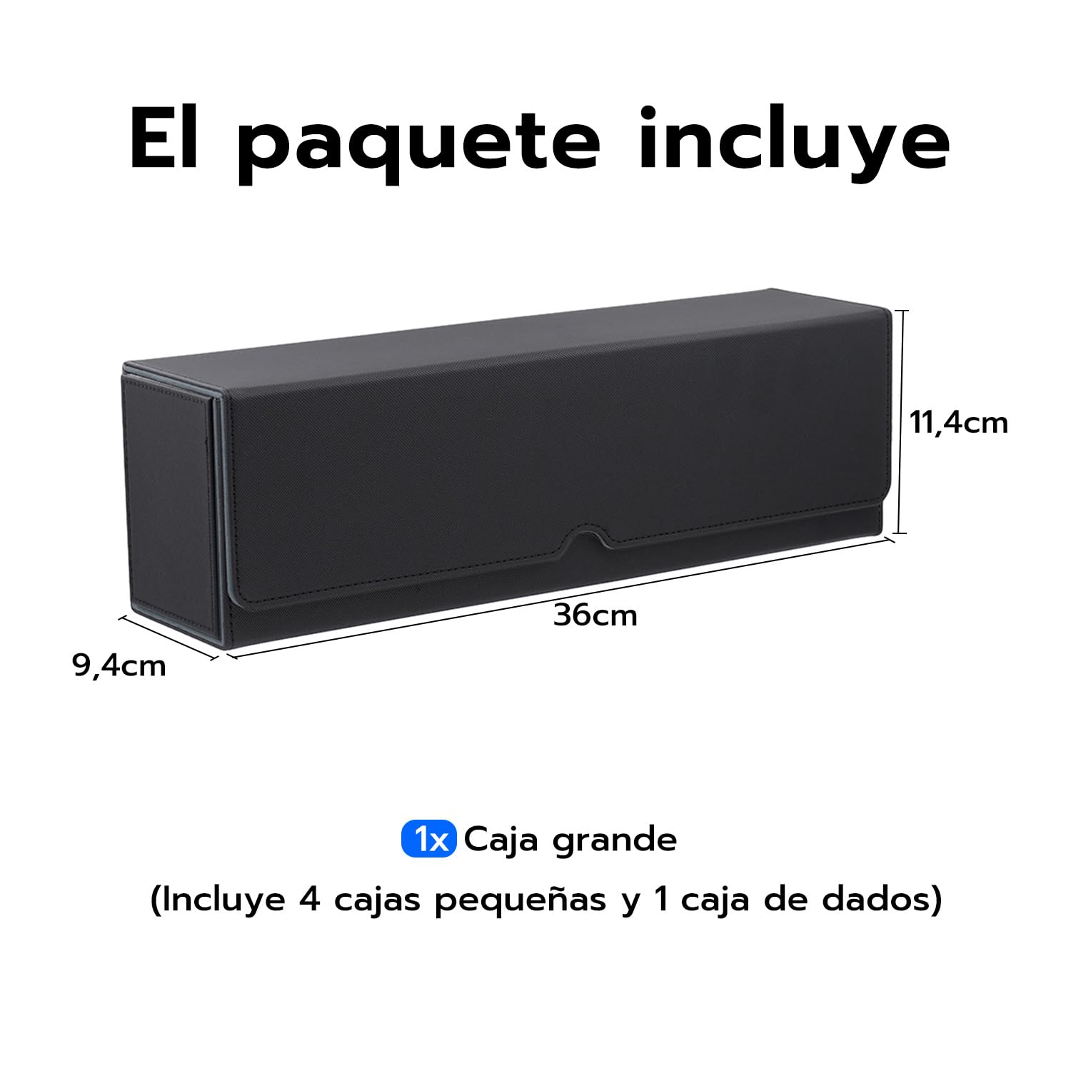 Caja de Tarjetas para MTG, Cajas de Almacenamiento Separadas 5 en 1 para más de 800 Tarjetas, Caja con Tapa magnética de Cuero PU con Bandeja para Dados para Tarjetas Magic Commander TCG Negro