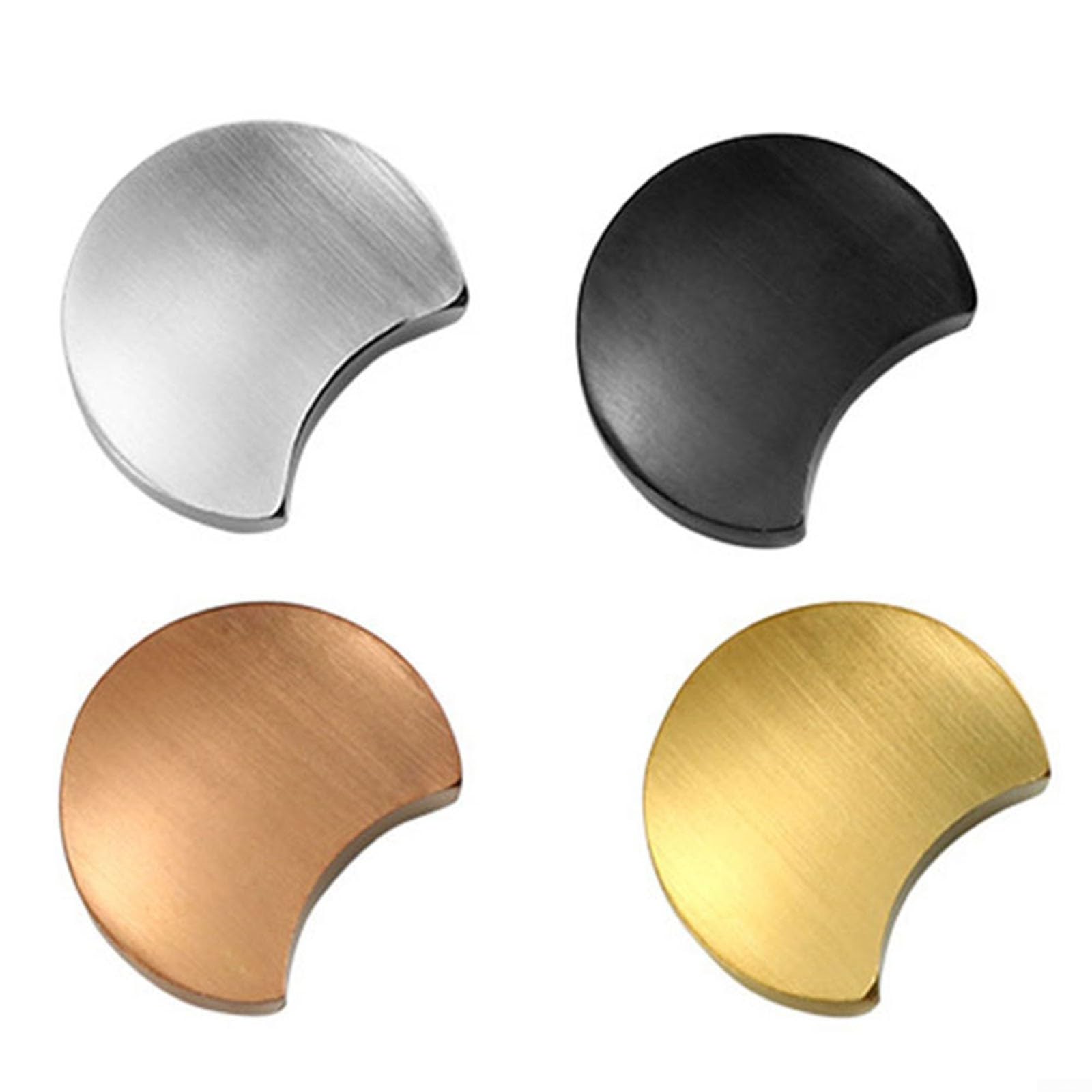 Metal Moon Shape Chopstick Holder Set for Fork Spoon Rest and Enhanced Dining Atmosphere (1 Black+1 Sliver+1 Gold+1 Rose gold)