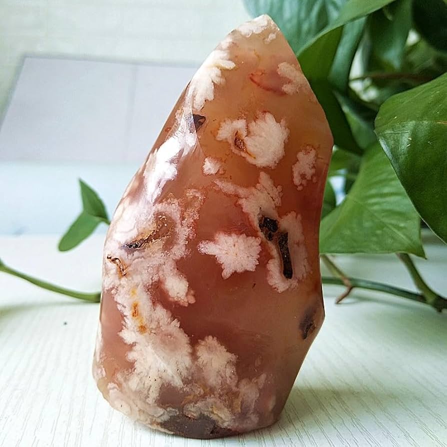 Amazon.co.jp: 天然水晶の原石 天然石クリスタル桜瑪瑙炎家の