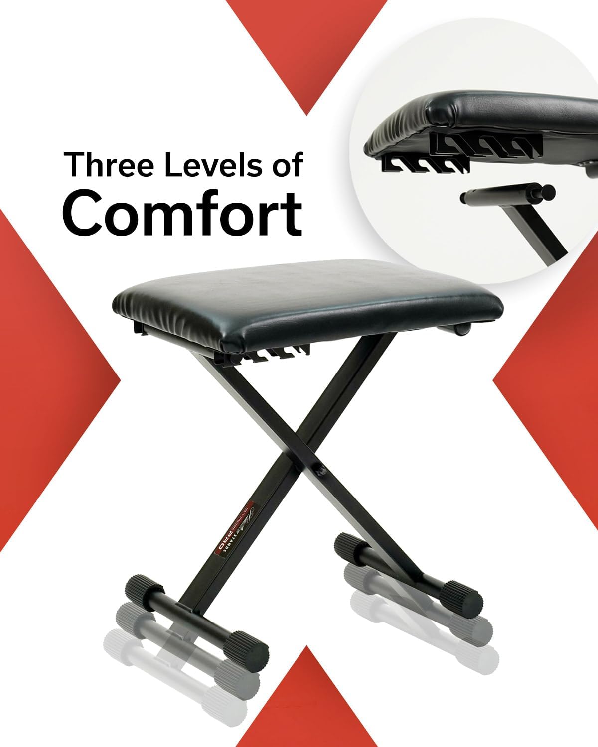 Hamilton Adjustable Electronic Keyboard Stand & Piano Bench - Fits 61–88 Key Keyboards - Ideal for Students, Home Practice & Music Class