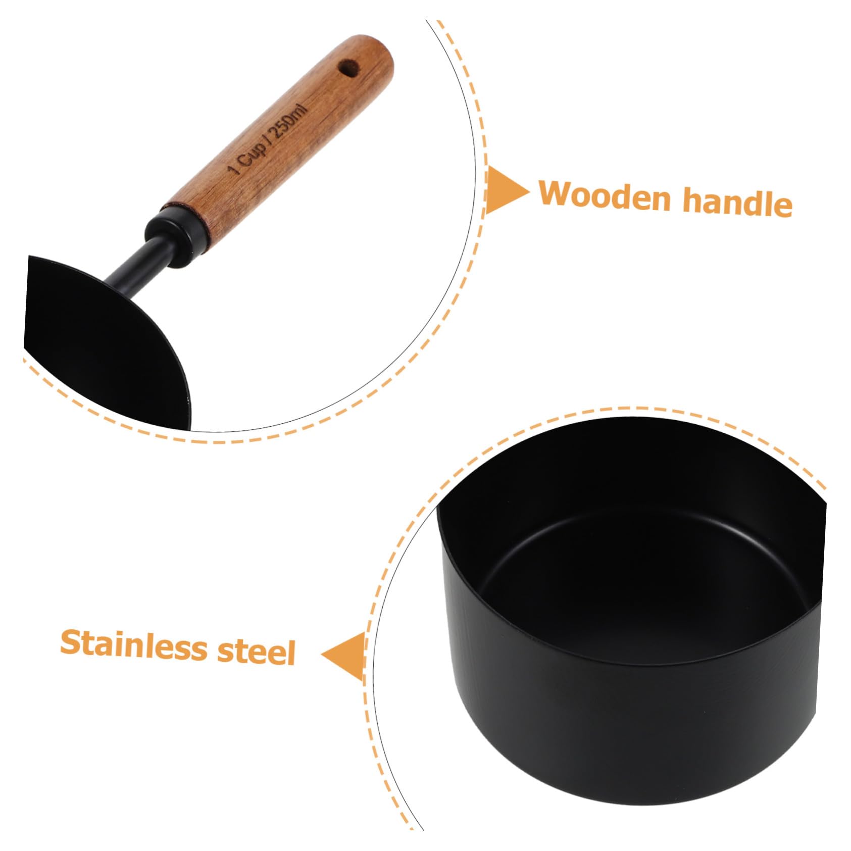 8 Pièces Cuillères Doseuses Inox Manches Tasses à Mesurer pour Ingrédients Secs et Outil Cuisine Pâtisserie Pratique et Élégant Noir