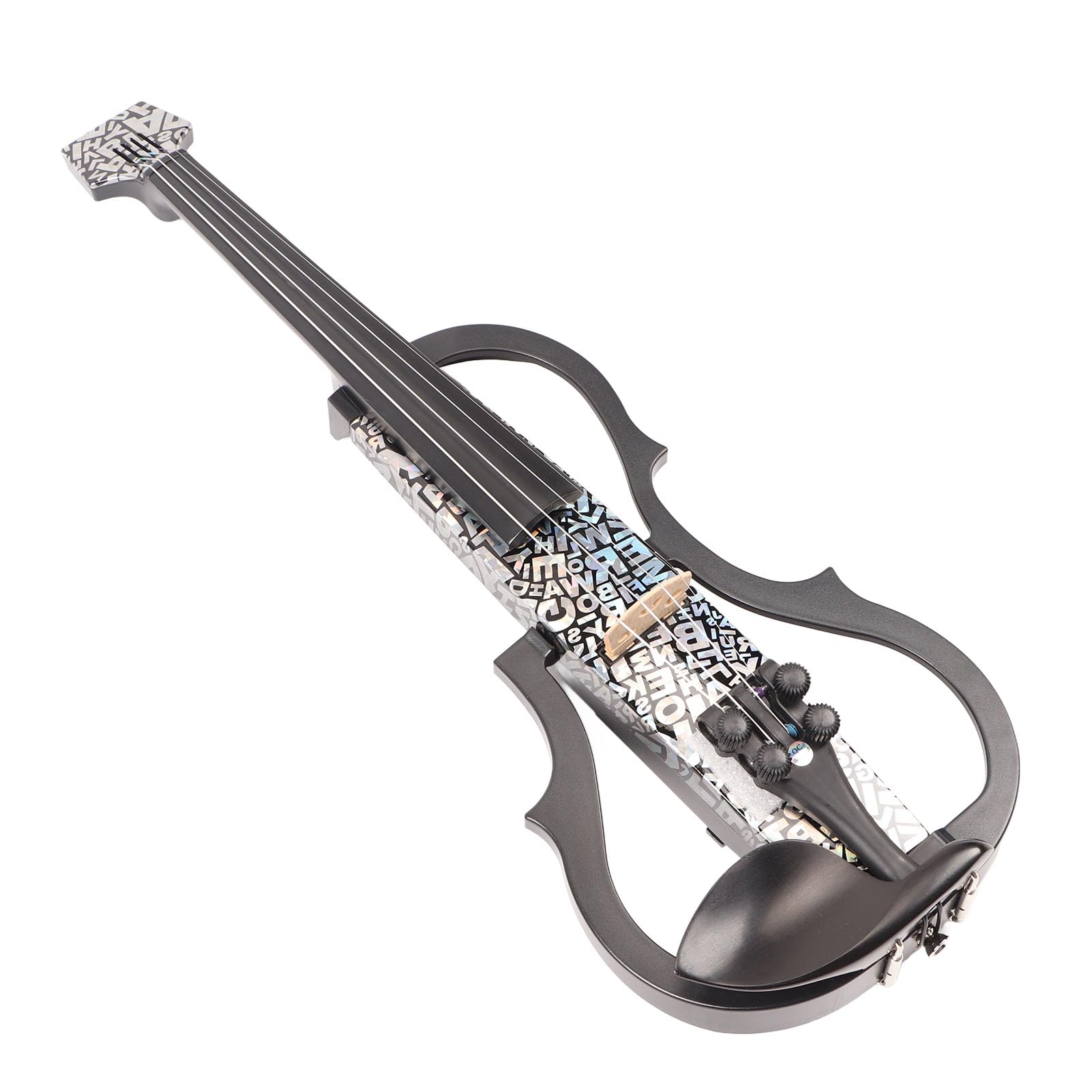 Violino Elettrico 4/4 a Grandezza Naturale, Leggero, Silenzioso, per Principianti, Pratica, in Fibra di Carbonio con Raccordi in Acero