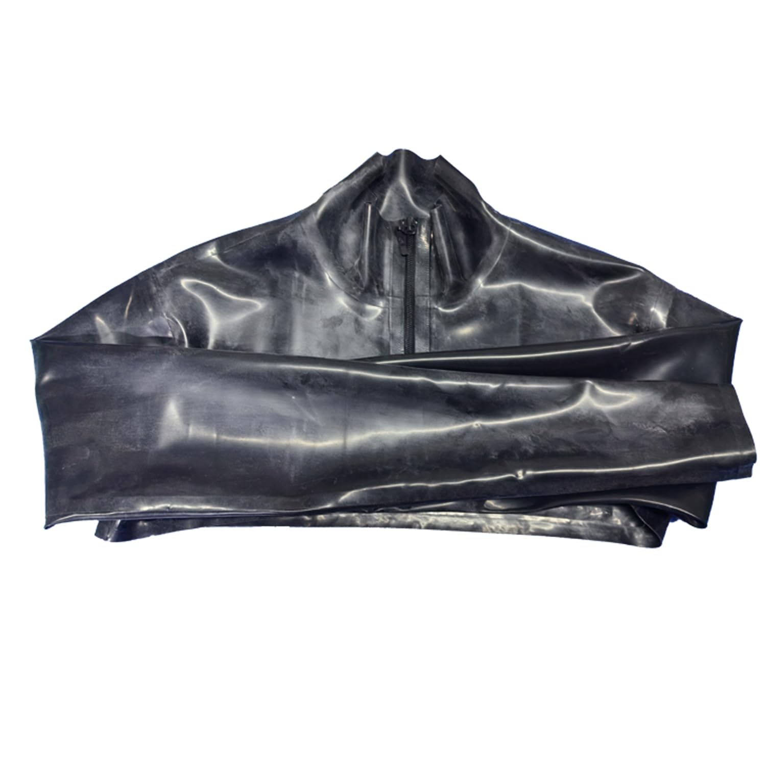 Haut Shrug en Latex à Manches Longues pour Homme,Shrug en Caoutchouc Couvre Bras Court avec Fermeture éclair Frontale