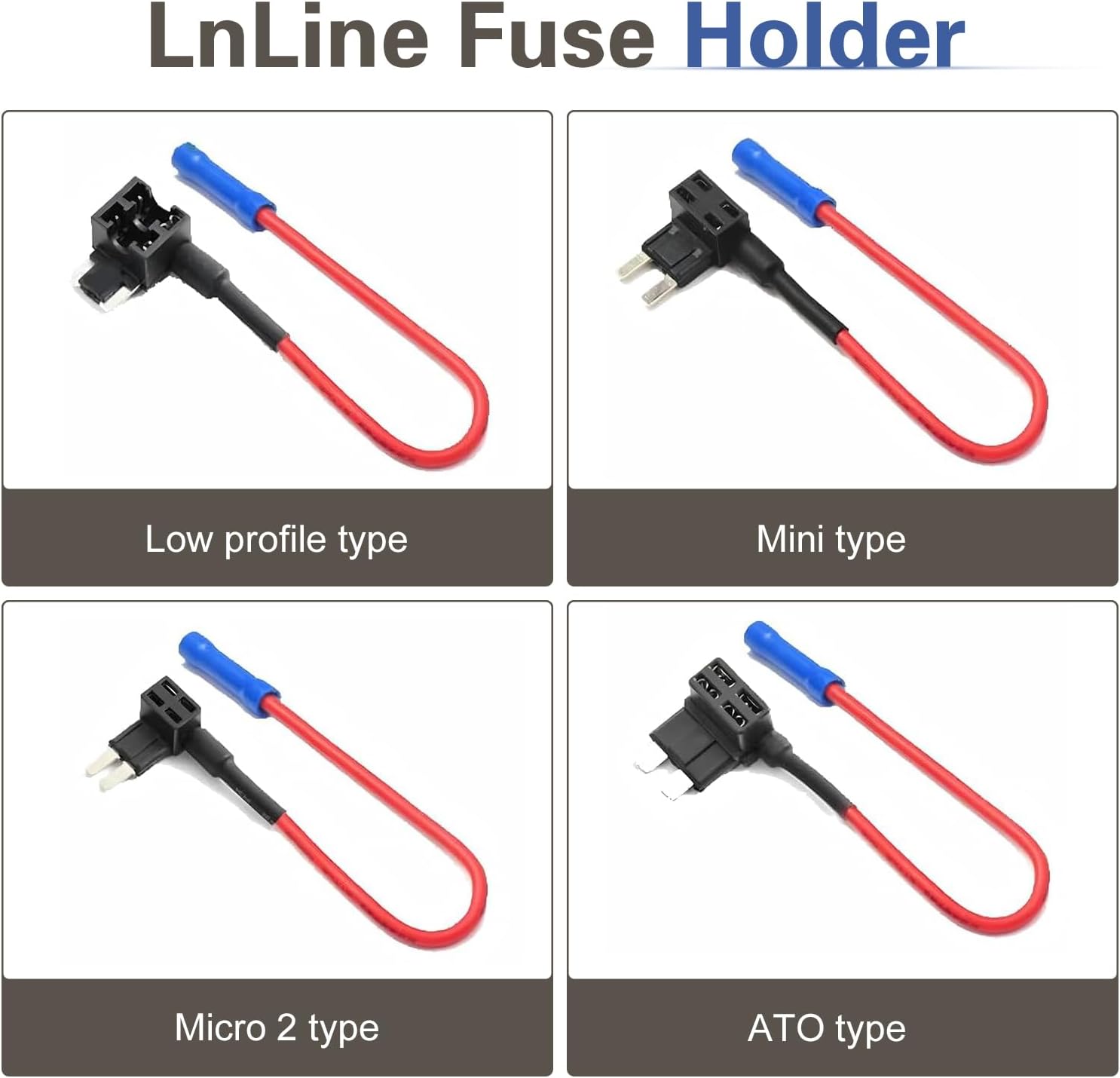 12PCS 12V Car Add a Circuit Fuse Tap Kit, 4 Types Automotive Fuses Tap, Standard Mini Micro2 and Low Profile Mini Fuse Holder, ATO ATM ATC APM Adapter Jumper for Cars Trucks Boats Motorcycles