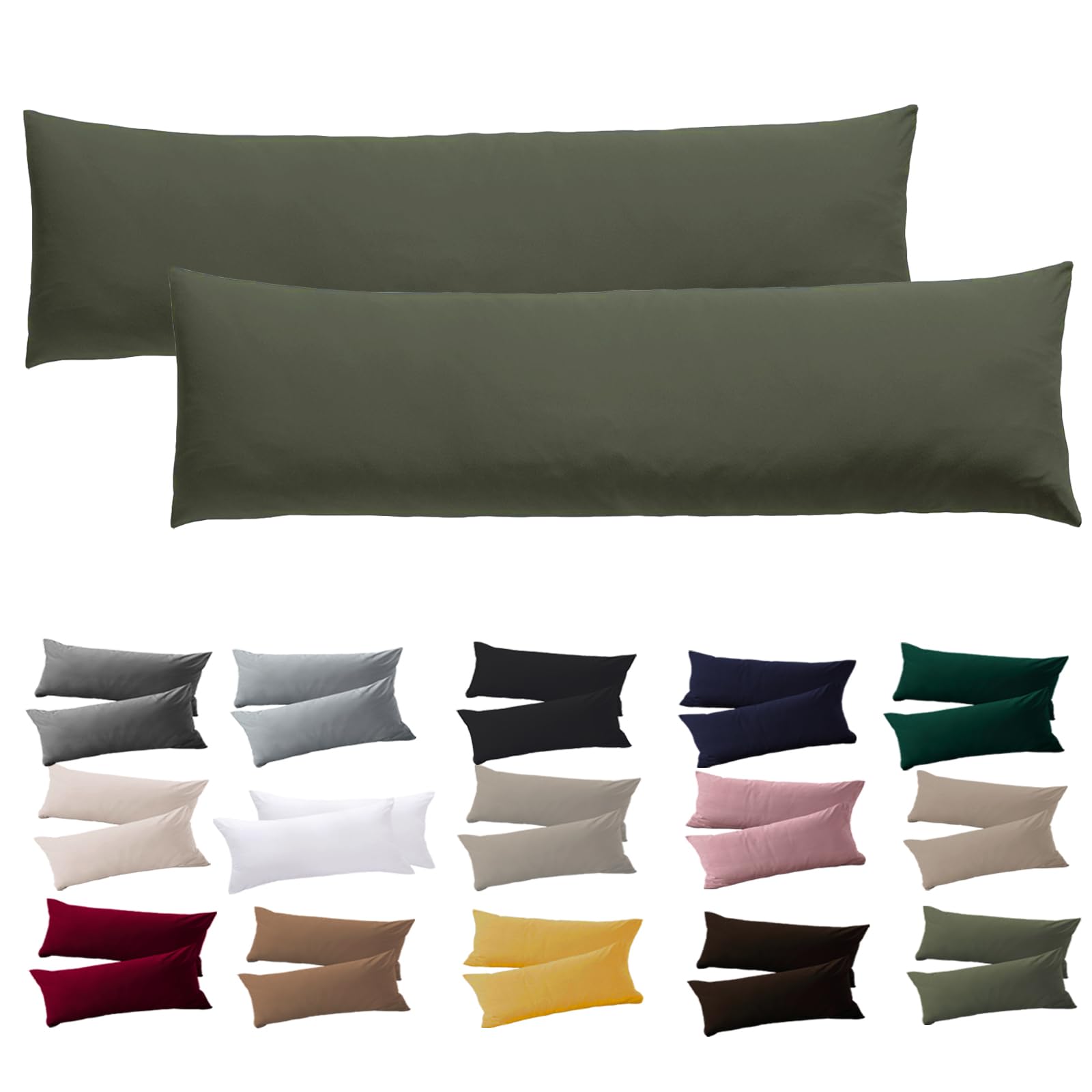 Soifox 2er Set Kissenbezug Mikrofaser weich und angenehm bügelfrei & knitterfrei