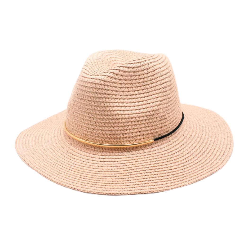 Cappello da Sole Estivo Unisex per Vacanze Casual Cappello di Paglia da Donna a Tesa Larga Cappelli da Uomo da Spiaggia Pieghevoli