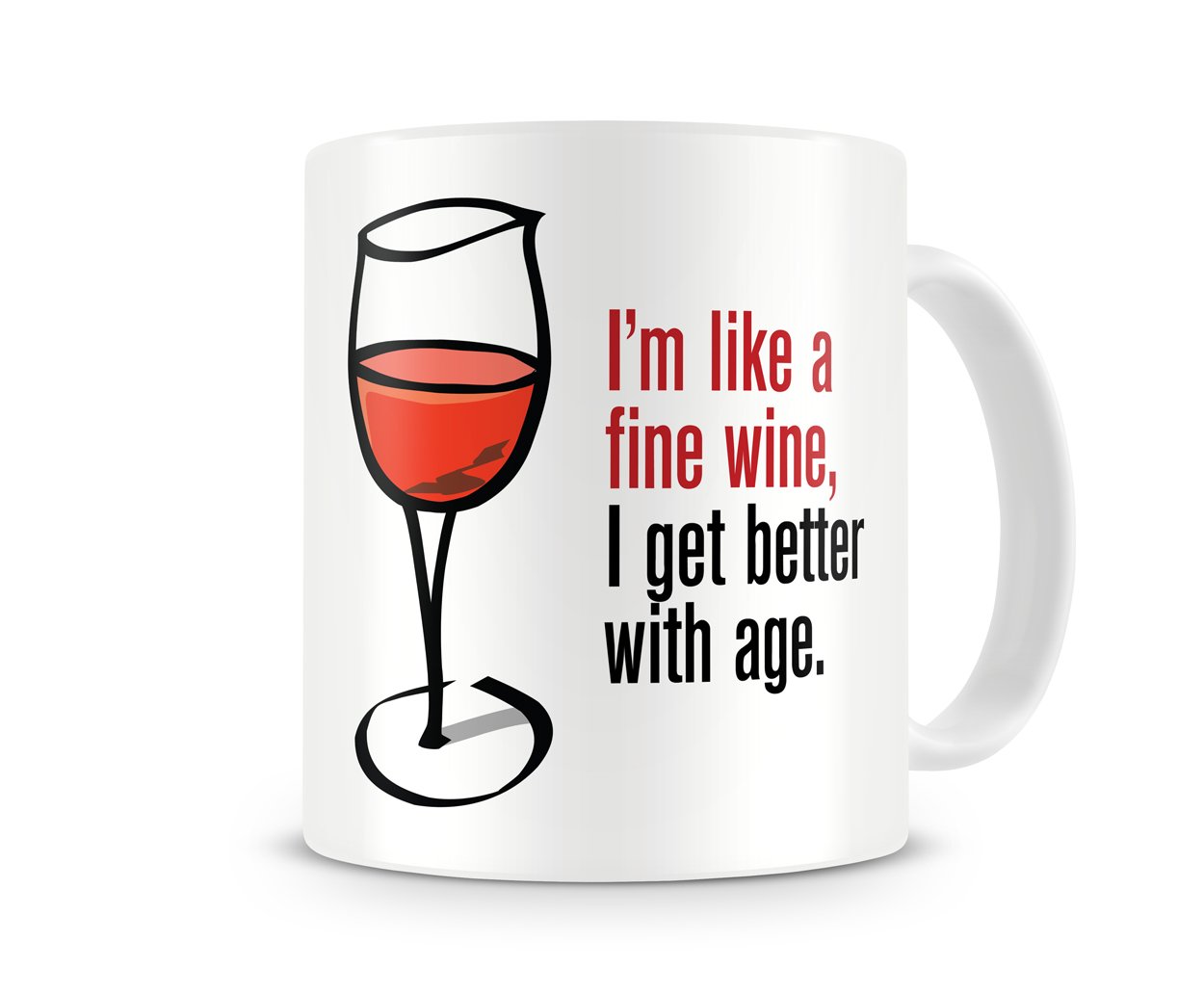 Givagift Men's Multicolor "I'm Like A Fine Wine" Mug - 30Th/40Th/50Th/60Th/70Th/80Th Birthday Mug Gift/Present - Funny / Novelty / Humour / Cheeky / Joke Style Mug - Great Mug Gift For Him, Wo, Her, Girlfriend, Boyfriend, Husband, Wife, Mum, Dad, Uncle, Aunty, Brother, Sister, Cousin, Grandma, Grandad. Great Coffee / Tea Mug For The Home Or Work / Office