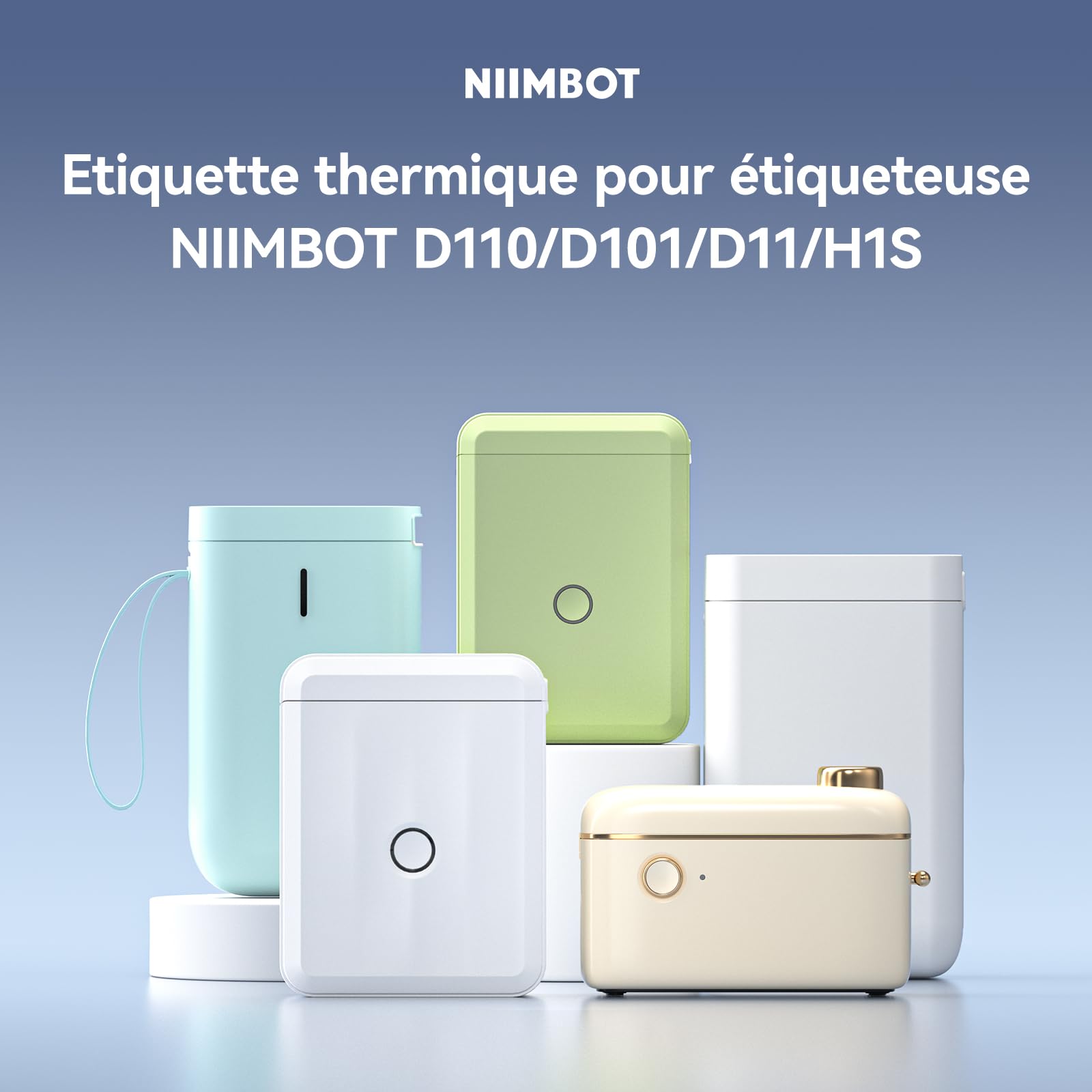 NIIMBOT 3 Rouleaux D'étiquettes Autocollantes 12x40mm Blanc Pour D110 D11 D101 H1S