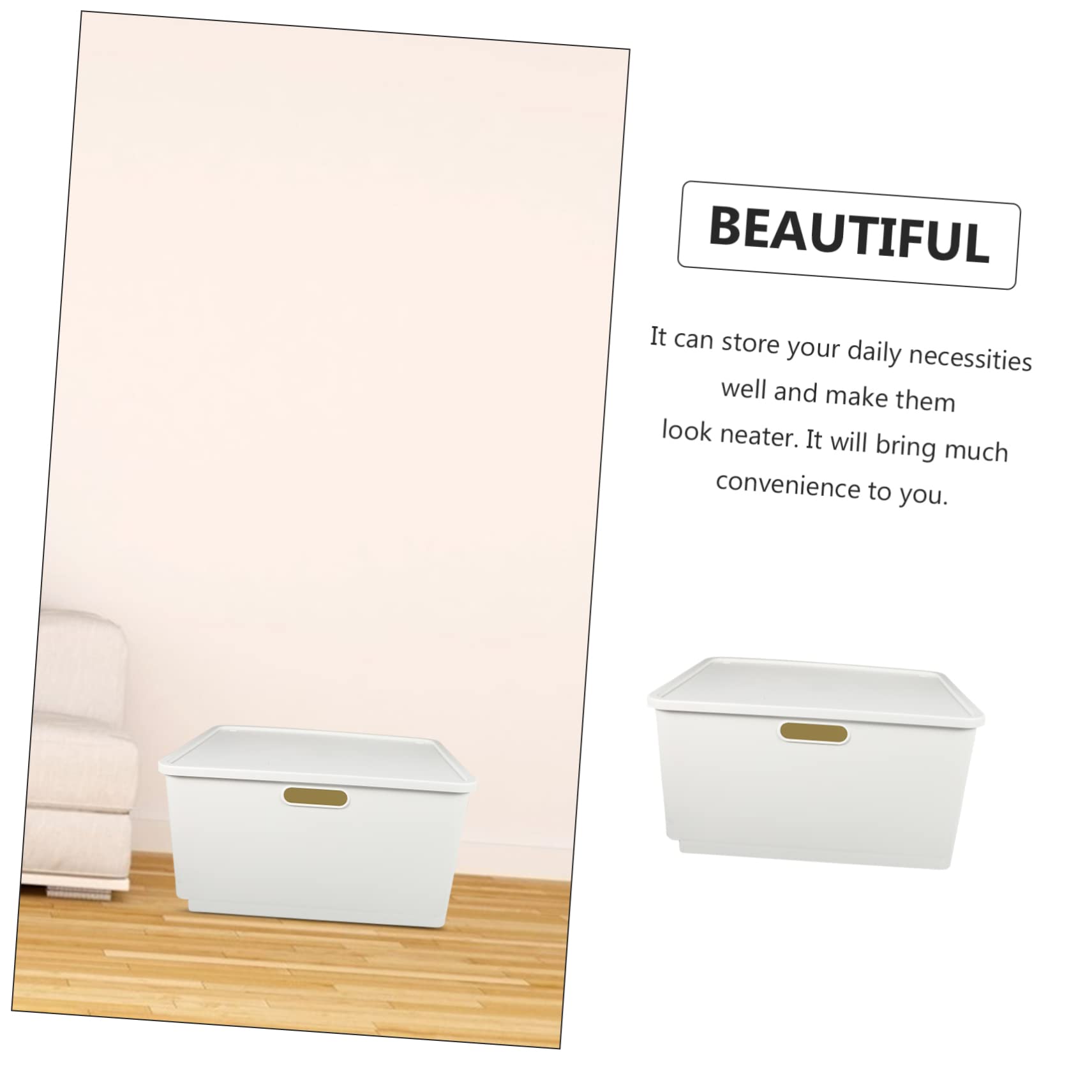 PRETYZOOM Boîte de Rangement Plastique Portable avec Couvercle Organisation Maison et Rangement Objets Petits