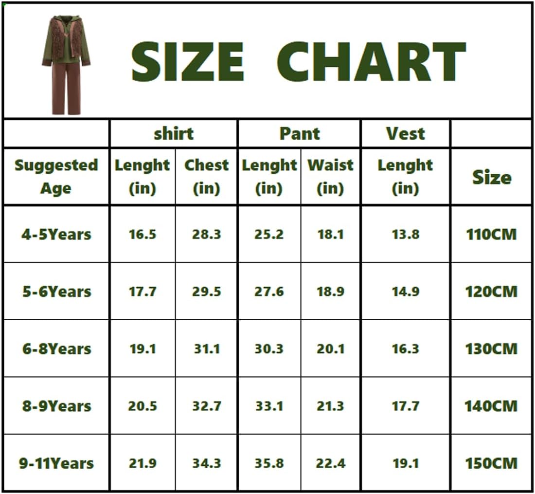 Viking Costume Kids Dragon Trainer Shirt Pant Vest Set Halloween Cosplay Party Dress Up Outfit - Image 2