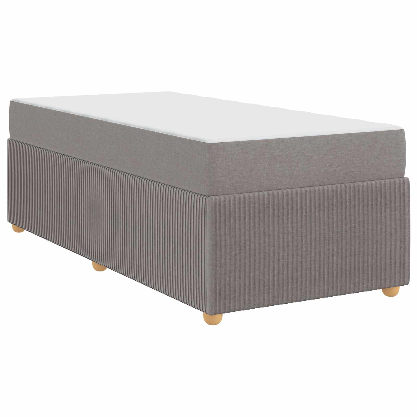 vidaXL Bettrahmen mit Matratze Taupe 90 x 190 cm Stoff, Modernes Bett für Schlafzimmer, rechteckig, strapazierfähiger Boxspring, Holzrahmen, inklusive Taschenfederkernmatratze