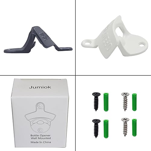 Miniatura 10 de Jumiok Paquete de 2 abridores magnéticos de botellas de cerveza de montaje en pared con imanes integrados para atrapar la tapa de la botella (plata