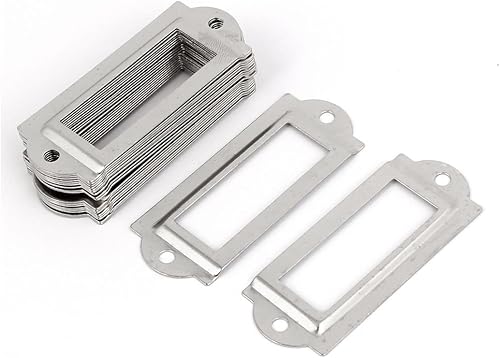 uxcell Archivo de oficina cajón etiqueta etiqueta nombre titular de la tarjeta tono plateado 20pcs