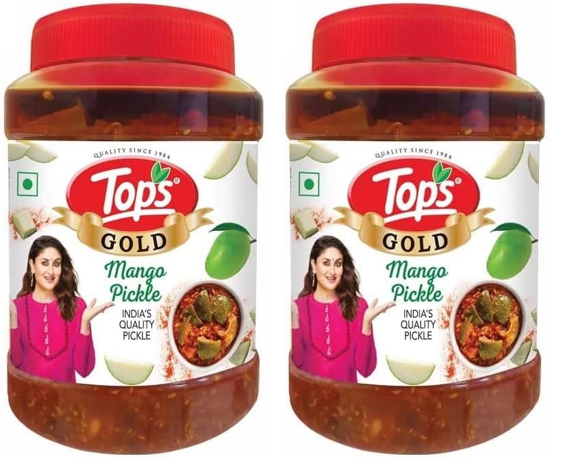 Image of TOPS Gold Mango Pickle - 900 gm | Prepared with the goodness of Mustard Oil (Pack of 2)