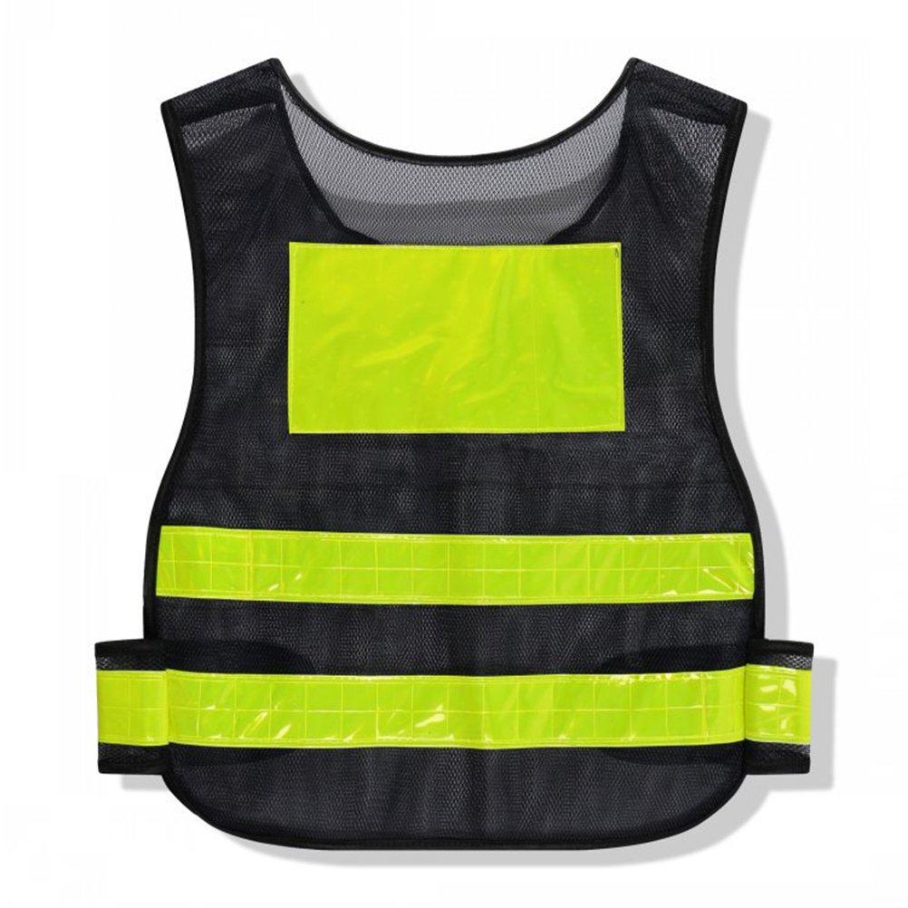 OULII High Visibility Adjustable Reflective for Traffic Construction (Black)