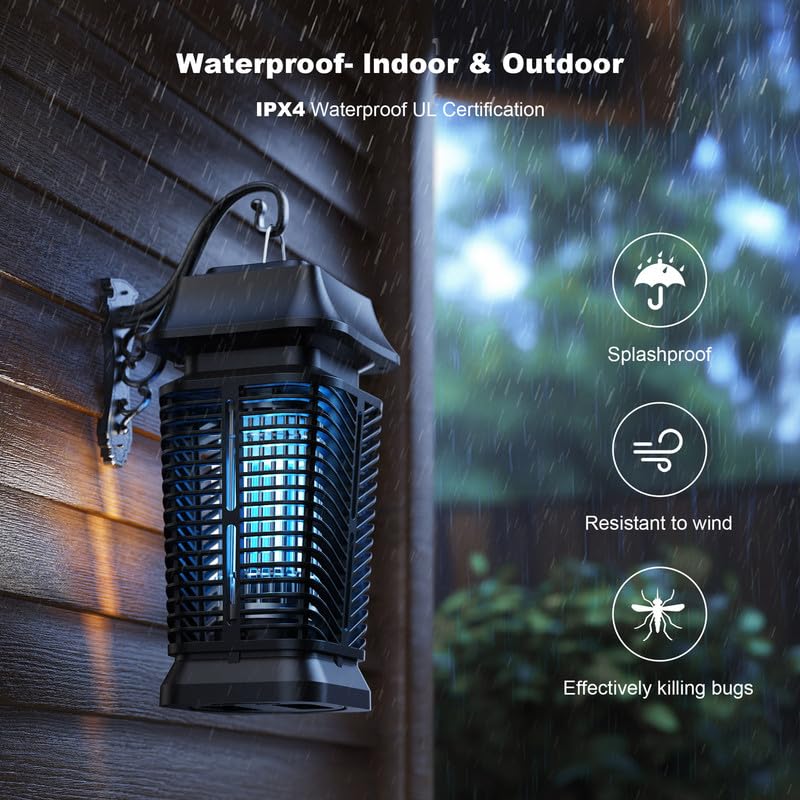 Lampe Anti Moustique, 20W UV Piege a Mouche Puissante, IPX4 Wasserdicht, Protection Contre Les Moucherons, Mosquito et Insectes pour Intérieur et Extérieur