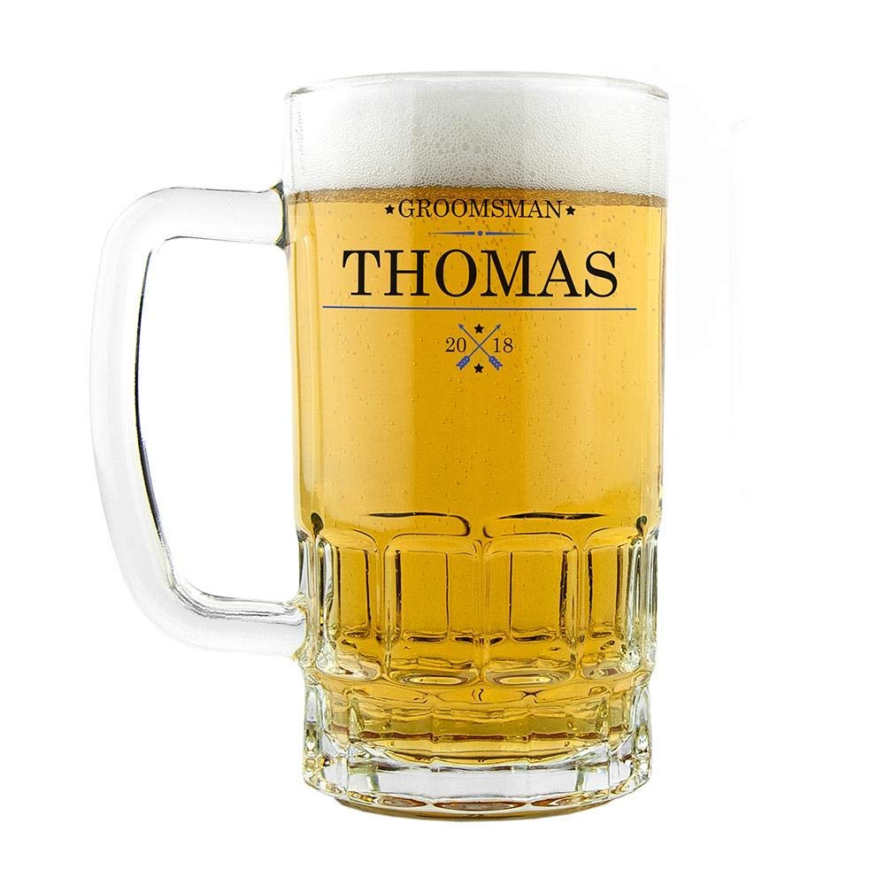 Personalised Ornamental Wedding Tankard - Blue, Beer Stein/Mug/Tankard, Birthday Gift, Gifts, Christmas, Father's Day, Anniversary, Work Colleague, Thank You, Wedding, Groom, Best Man
