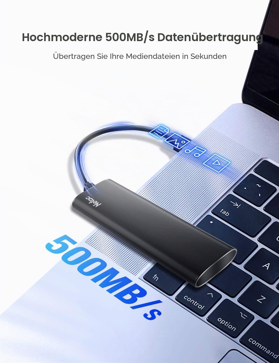 Netac USB Externe Festplatte SSD 250GB External High Speed USB c 3.2 g2 Aluminium - Portable SSD