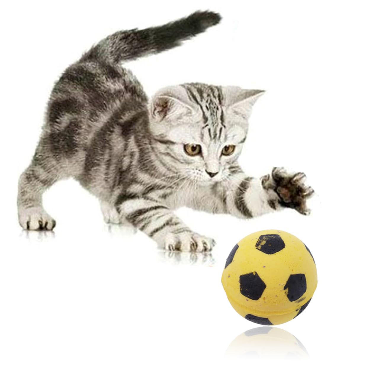 FRCOLOR 3 Sets Katzenspielzeug Aus Eva-Material Für Kätzchen Hüpffußballspielzeug Lustiges Kätzchen-Design Haustierspielzeug Zur Kratzprävention 12 Stück * 3