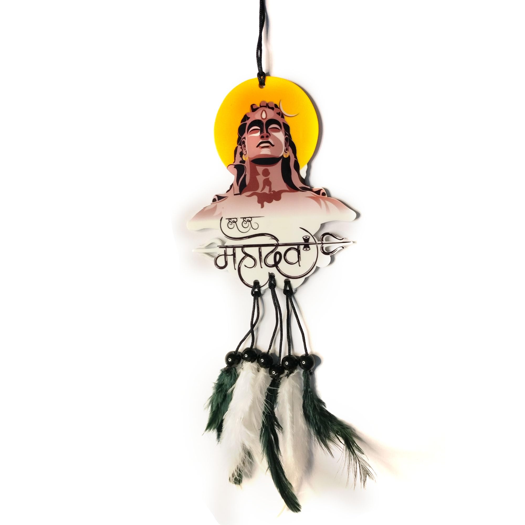 Fancy Lord Mahadev Car Hanging Car Rear View Mirror Decor Ornament Accessories Good Luck Dream Catcher Positive Vibes Gift, Car, Room